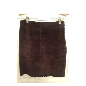 Vintage / Retro Brown Suede Leather Skirt 3/4